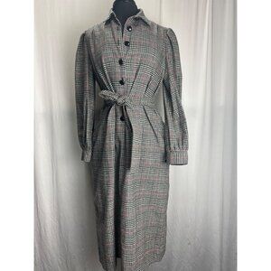 Vintage Plaid Belted Shirtdress